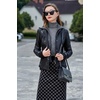 S P Y M Womens Removable Hooded Faux Leather Jackets